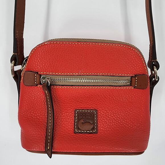 Dooney & Bourke Red Pebbled Leather Mini Crossbody Bag - Picture 1 of 16